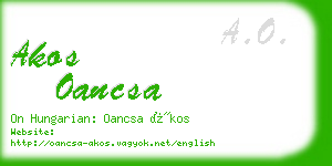 akos oancsa business card